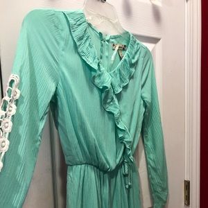 Teal long sleeved romper